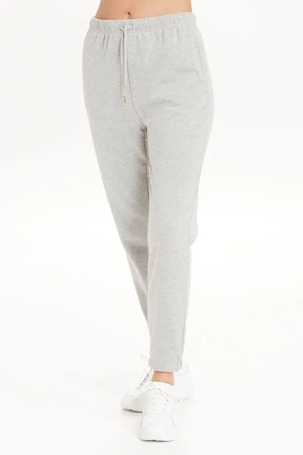 Soffina Grey Marl Super Soft Slim Leg Relax Joggers With Pockets