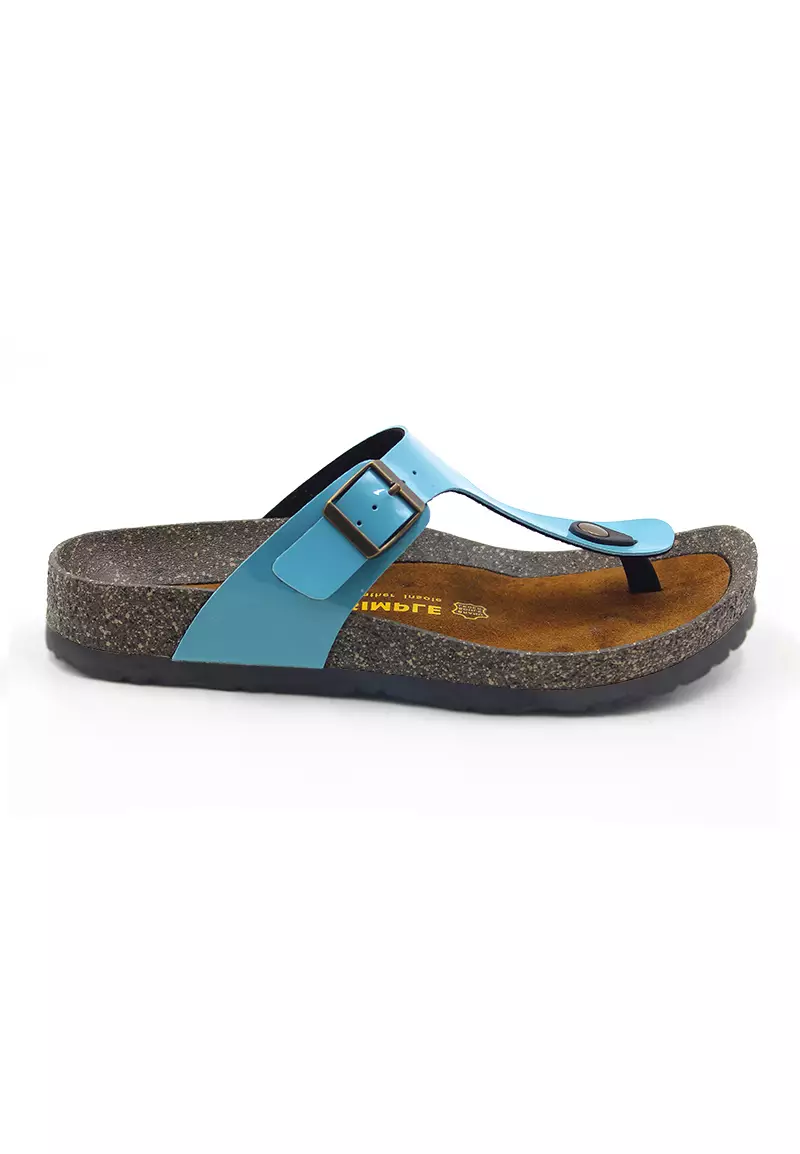 SoleSimple Rome - Glossy Blue Sandals & Flip Flops & Slipper