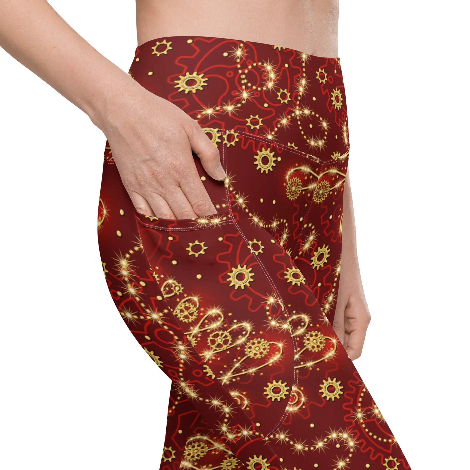 Steampunk Christmas Leggings With Pockets