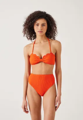 Stella Scallop Crinkle Bandeau Bikini Top