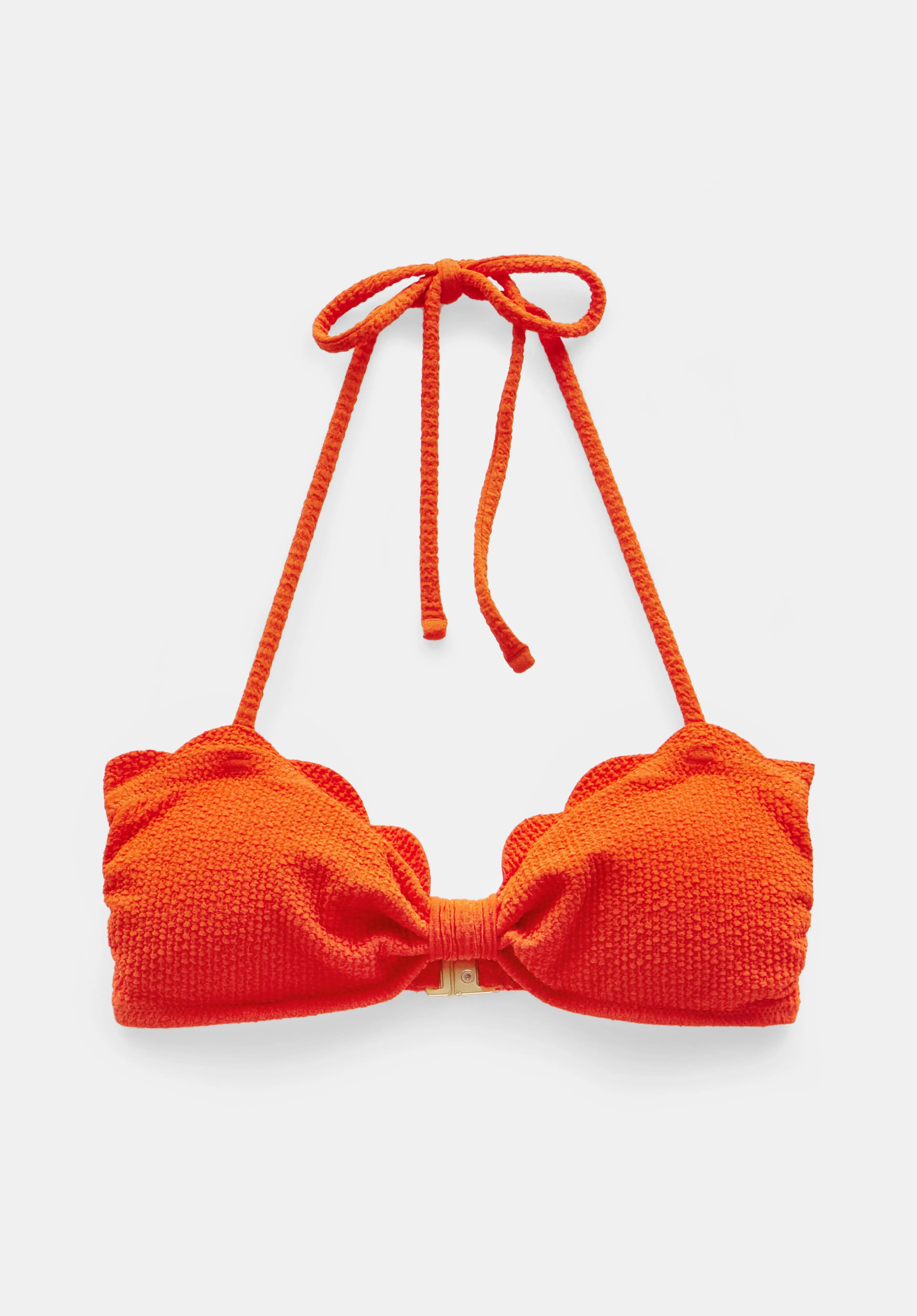 Stella Scallop Crinkle Bandeau Bikini Top