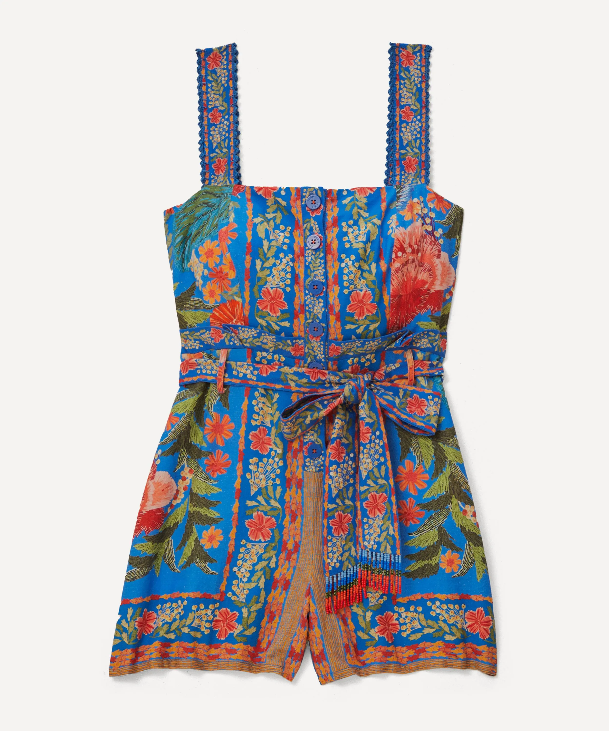 Stitched Garden Blue Romper