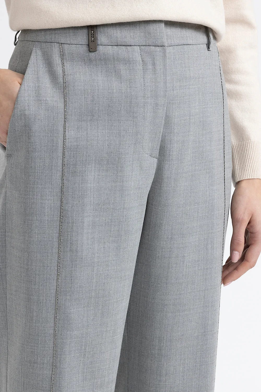 Stretch wool classic trousers