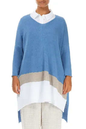 Striped Cornflower Linen Jumper