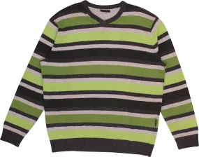 Striped V-Neck Jumper | ThriftTale