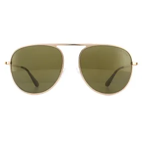 Sunglasses | Aviator Shiny Rose Gold Mirrored Roviex Sunglasses | Tom Ford