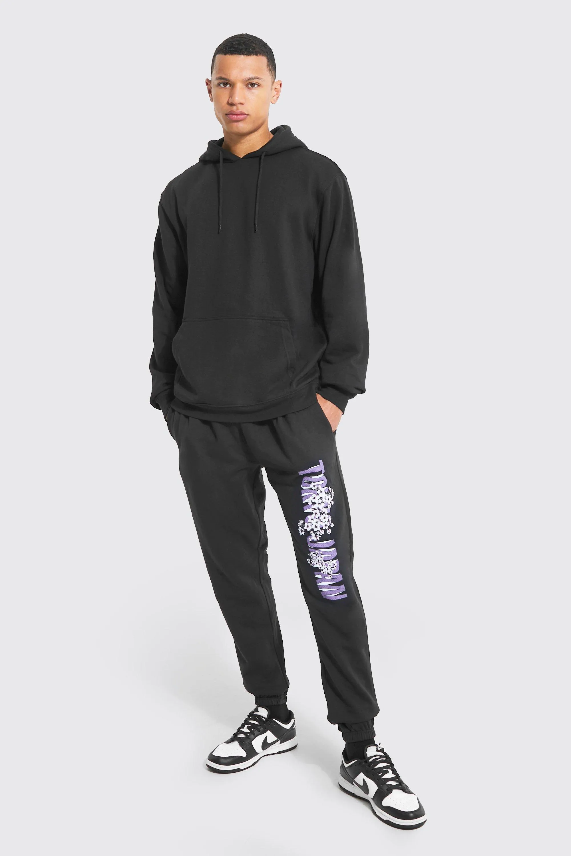 Tall Cherry Blossom Graphic Hooded Tracksuit