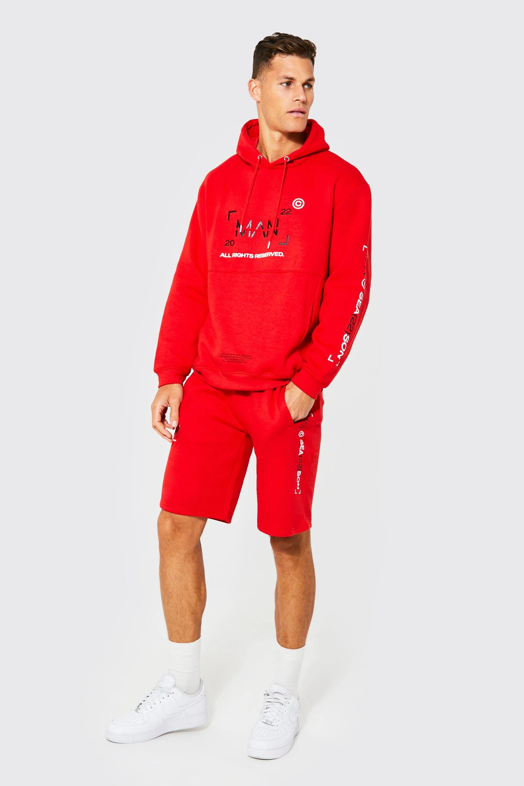 Tall Man Dash Short Hooded Tracksuit | boohooMAN UK