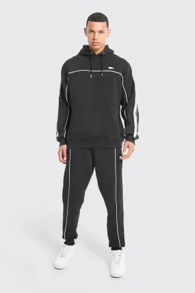 Tall Man Side Tape Hooded Tracksuit | boohooMAN UK