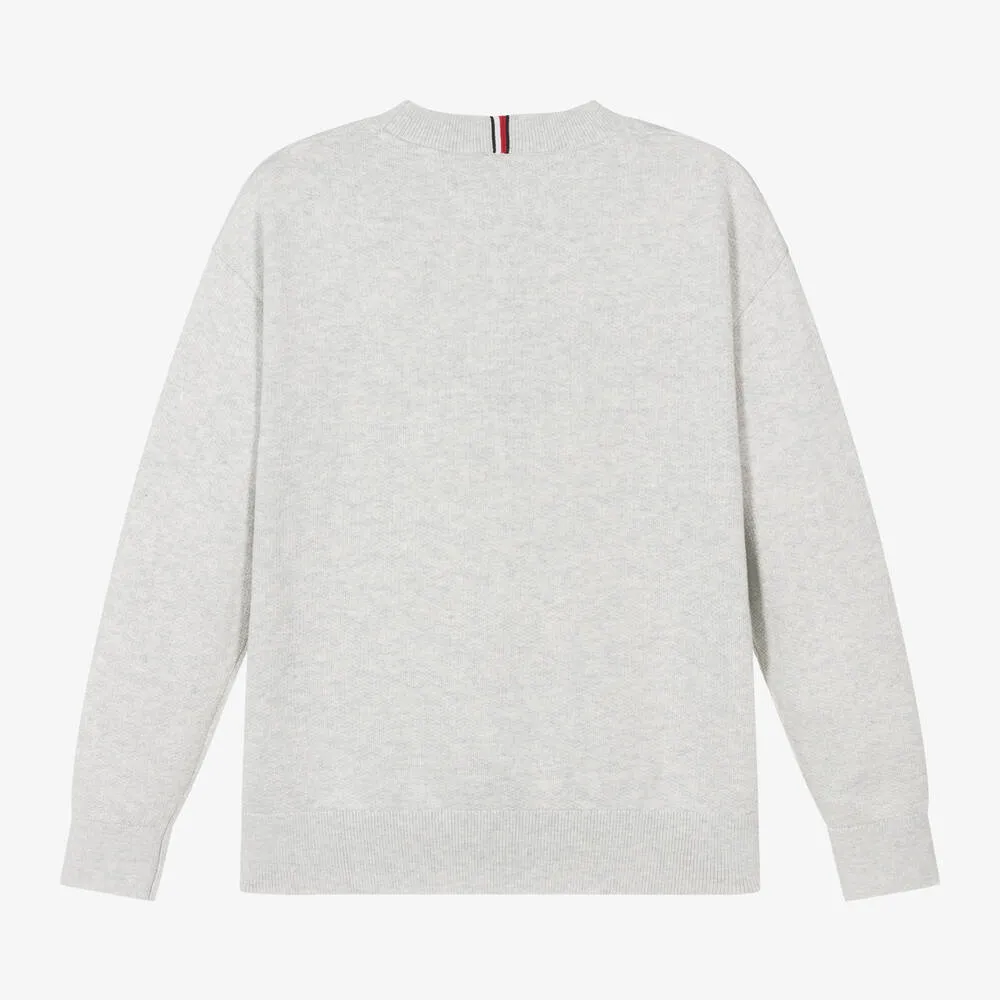 Teen Boys Grey Cotton Jumper