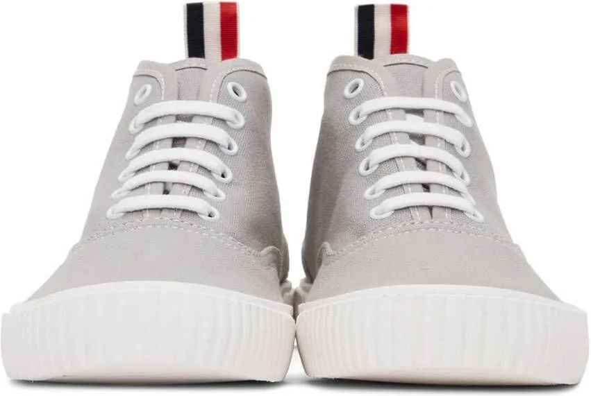 Thom Browne Grey Mid-Top Heritage Sneakers