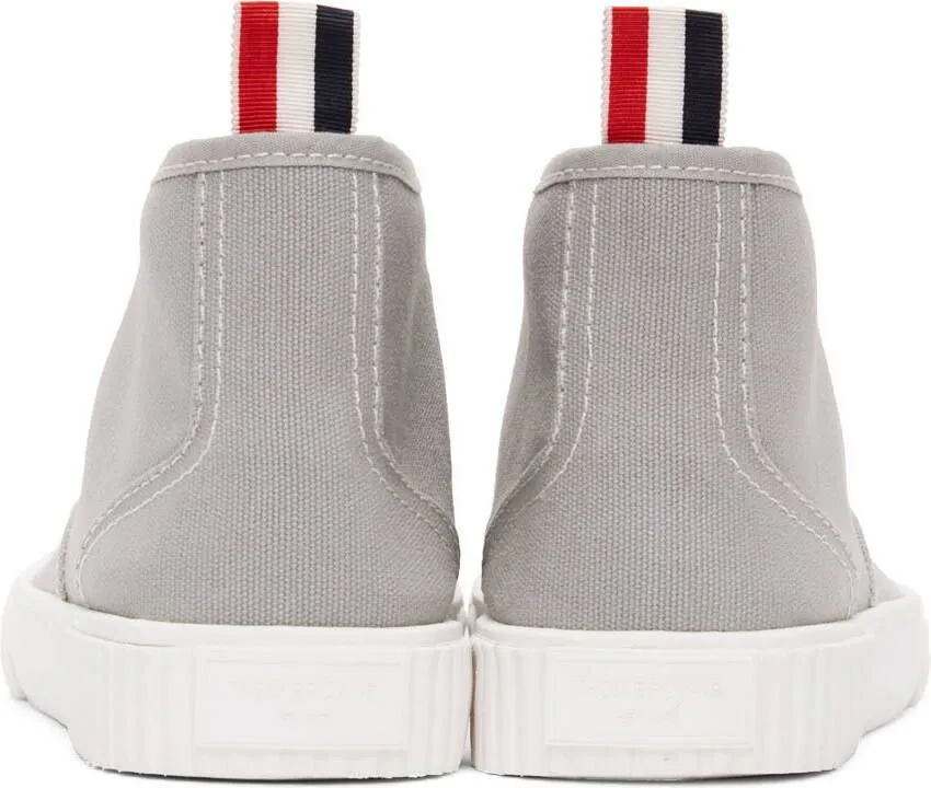 Thom Browne Grey Mid-Top Heritage Sneakers