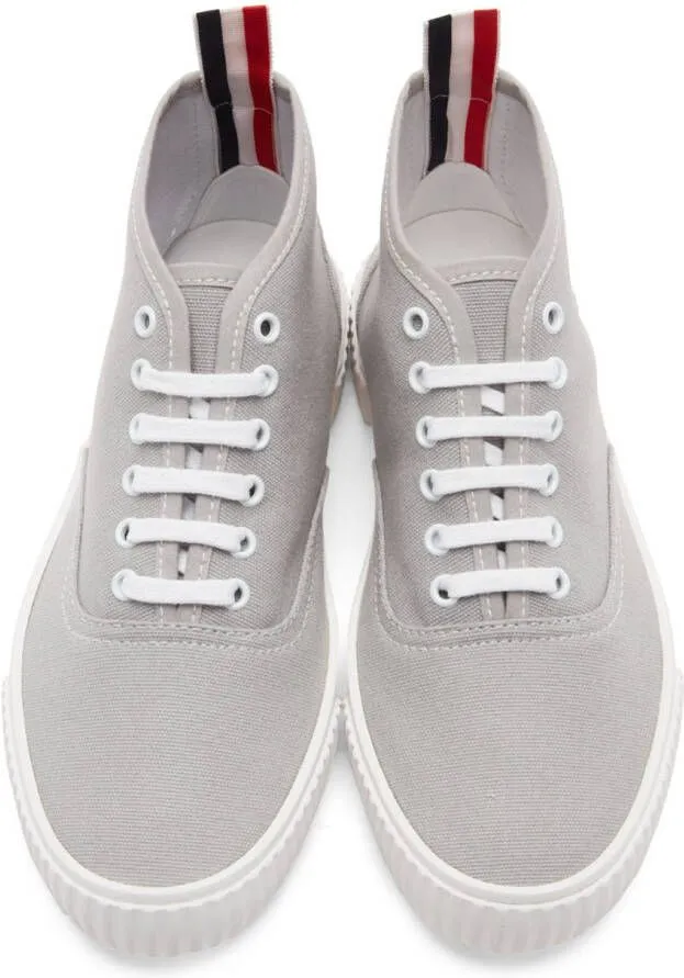 Thom Browne Grey Mid-Top Heritage Sneakers