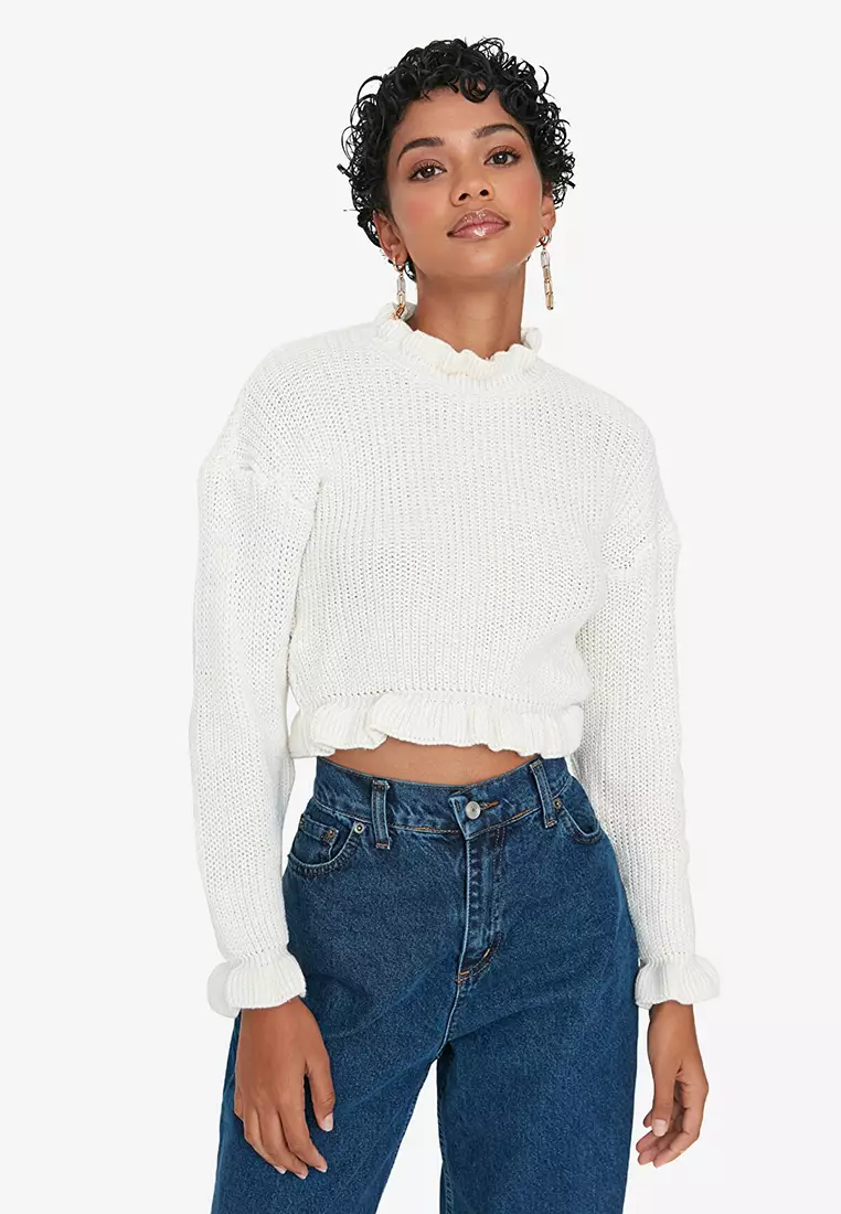 Trendyol Frill Cropped Jumper