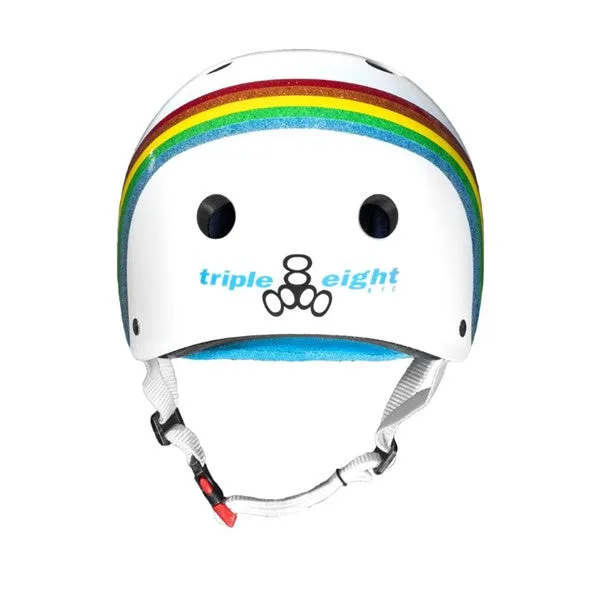 Triple 8 Rainbow Sparkle White Helmet - Certified