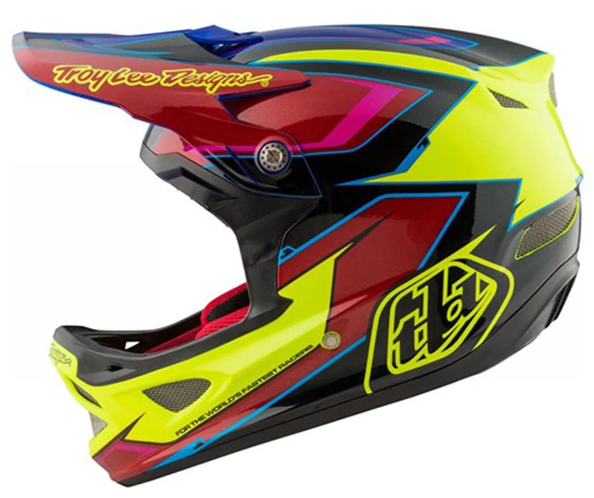 Troy Lee Designs D3 Composite Full Face Helmet - Cadence - Yellow-Red