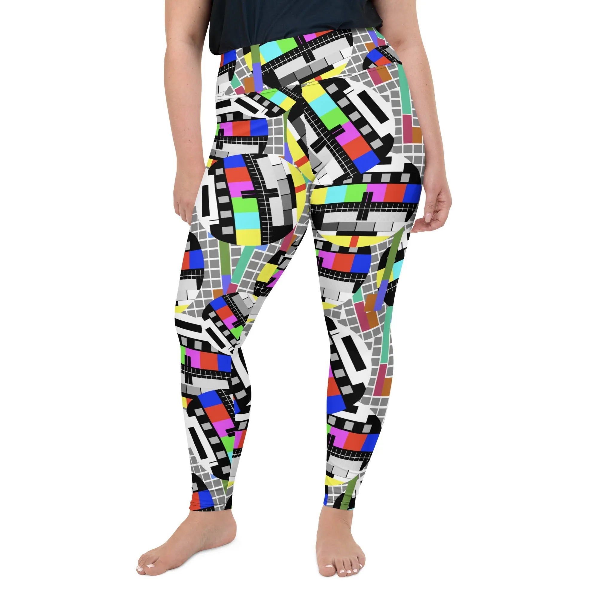 TV No Signal Plus Size Leggings