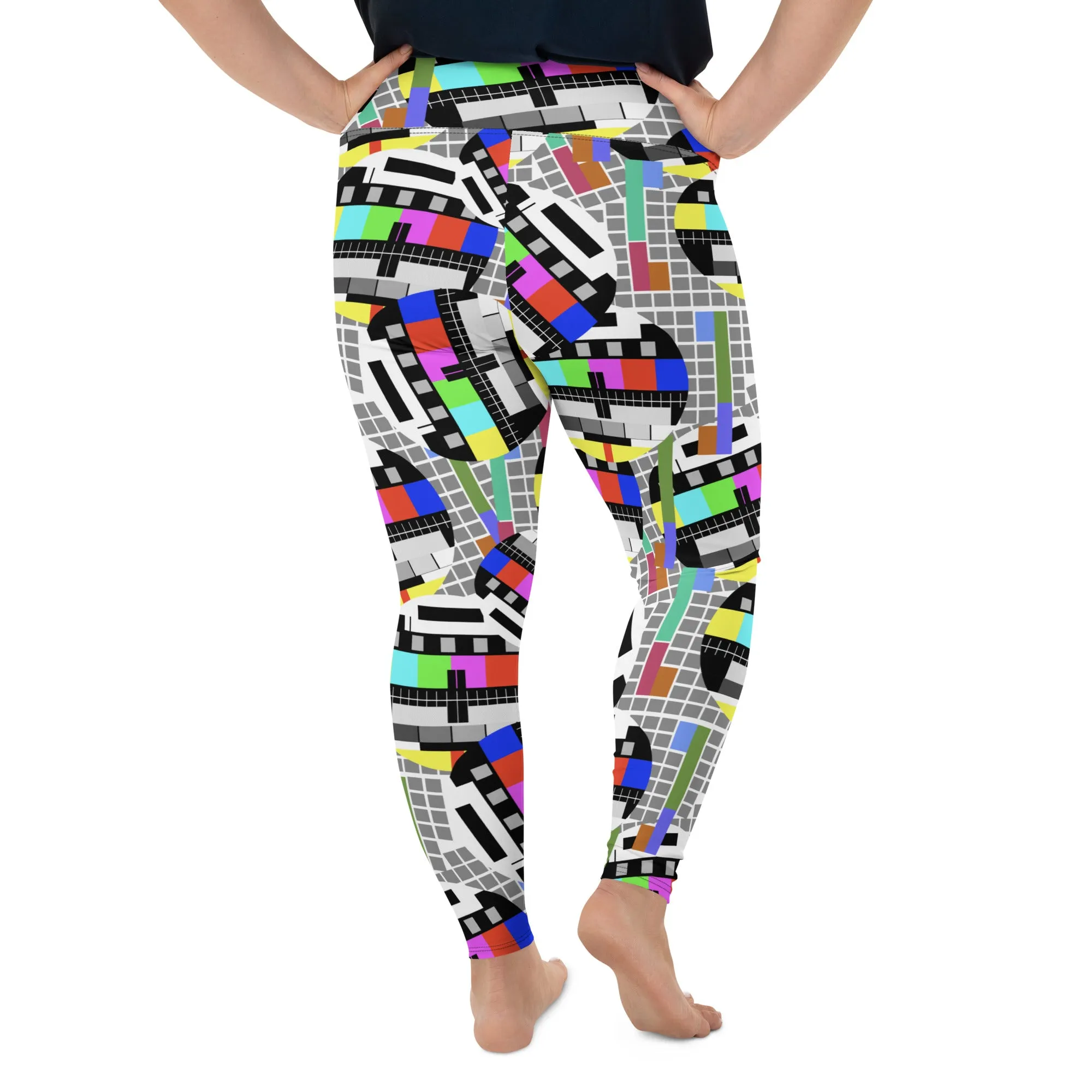 TV No Signal Plus Size Leggings