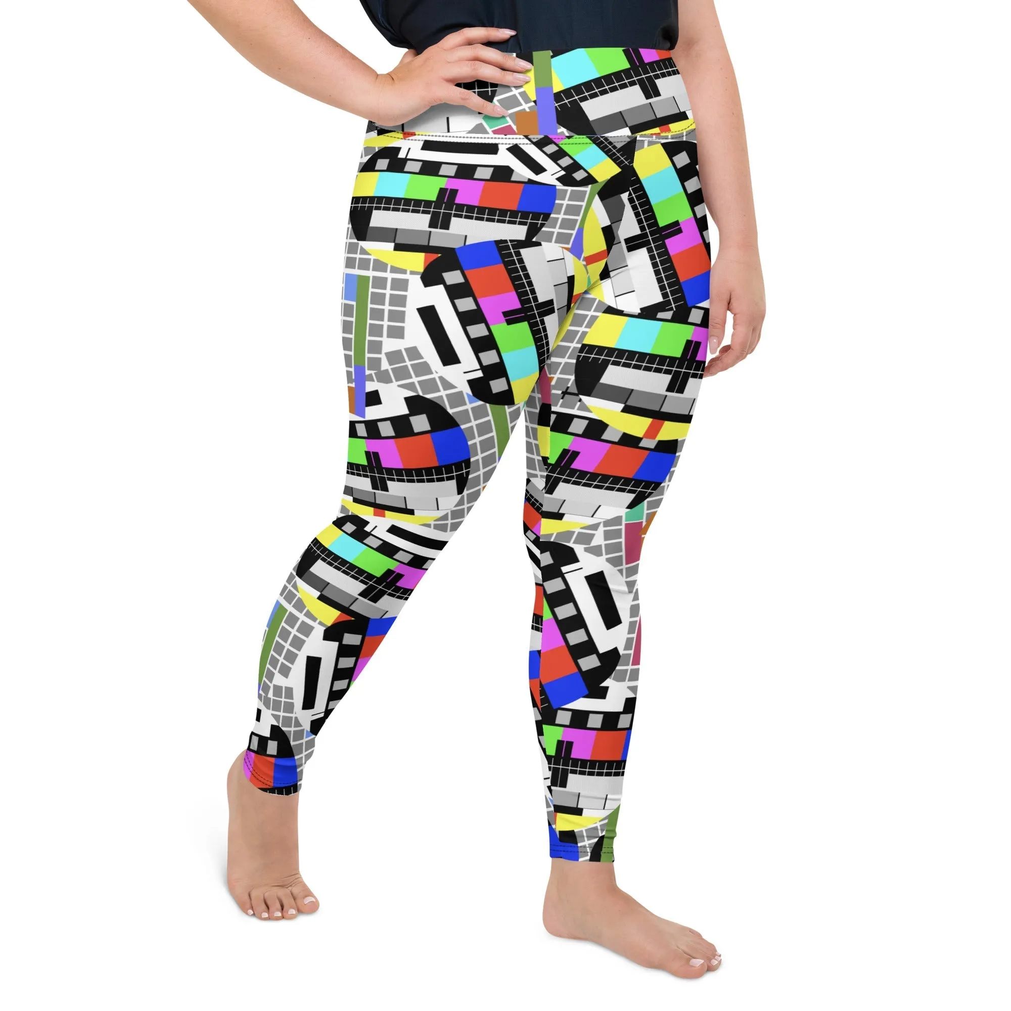 TV No Signal Plus Size Leggings