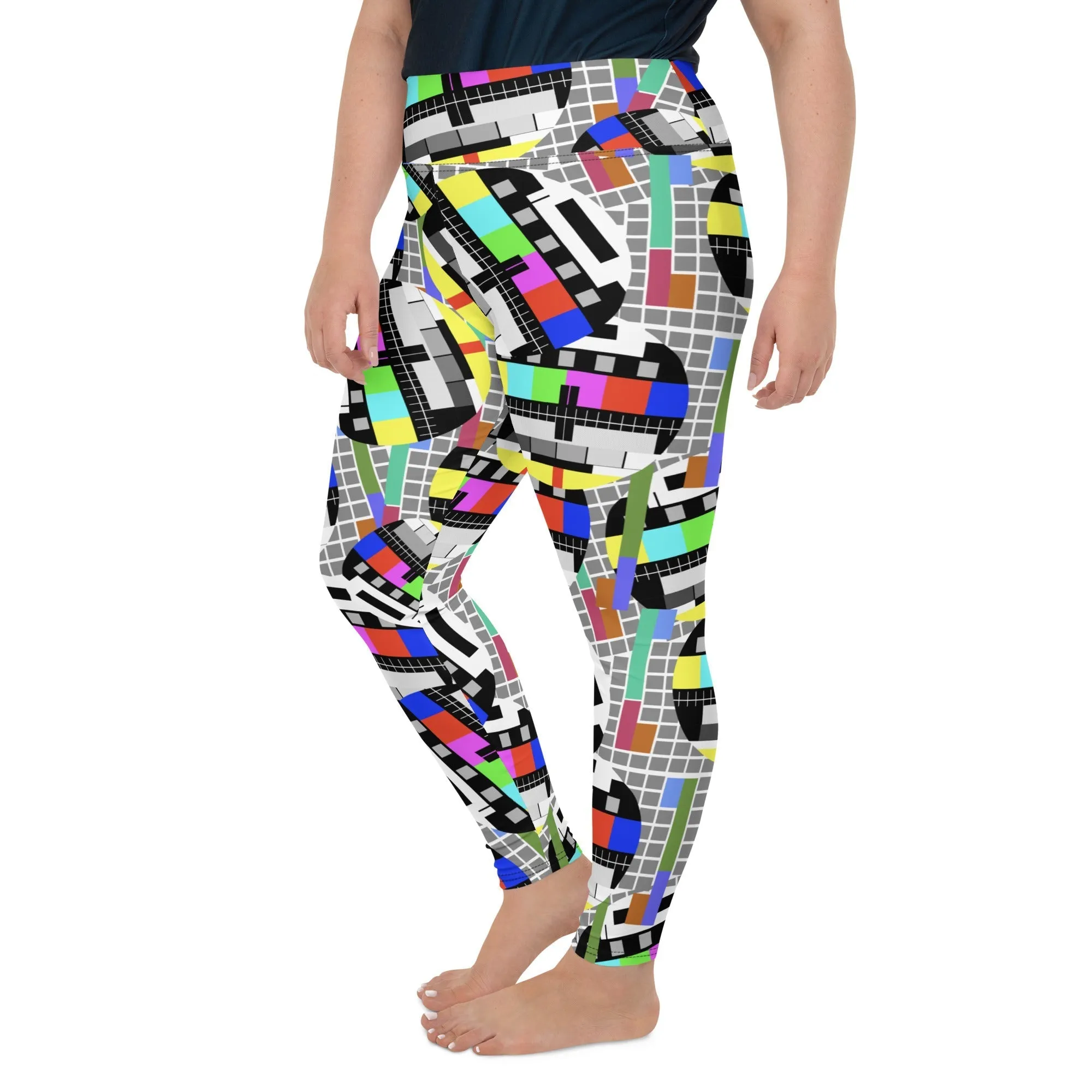 TV No Signal Plus Size Leggings