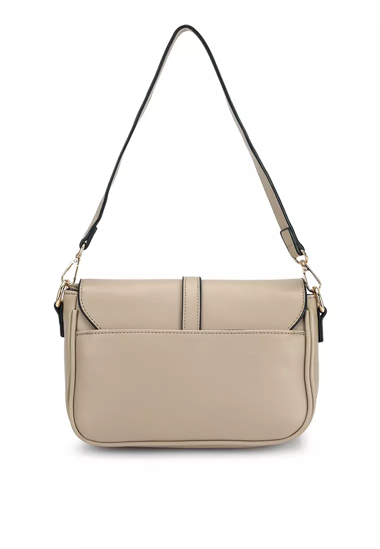 Unisa Faux Leather Sling Bag With Flap Over