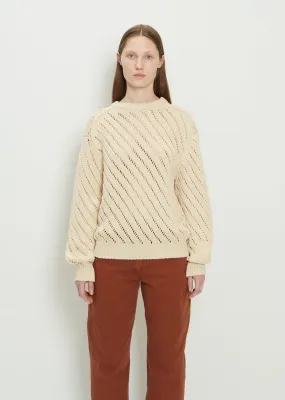 Unisex Diagonal Openwork Cotton Jumper