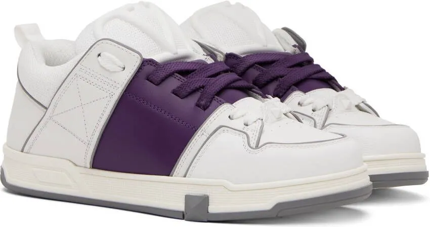 Valentino Garavani White & Purple Open Skate Sneakers