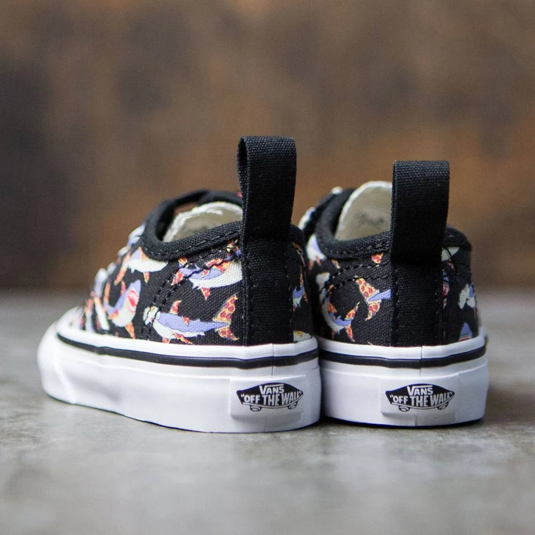 Vans Toddlers Authentic V Lace - Pizza Sharks (black / true white)