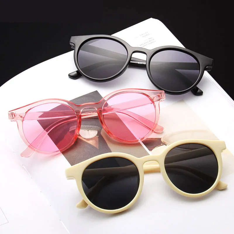 Vintage Black Cat Eye Sunglasses Woman Round Sunglasses