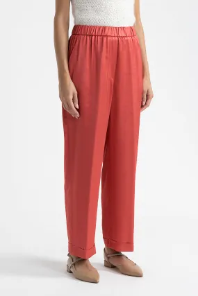 Viscose satin trousers