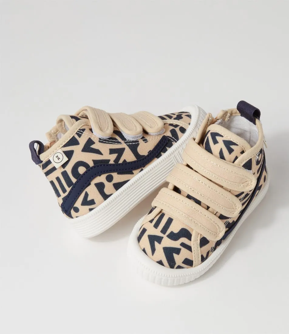 WALNUT Billie Hightop Tot Abstract Sand Sneakers