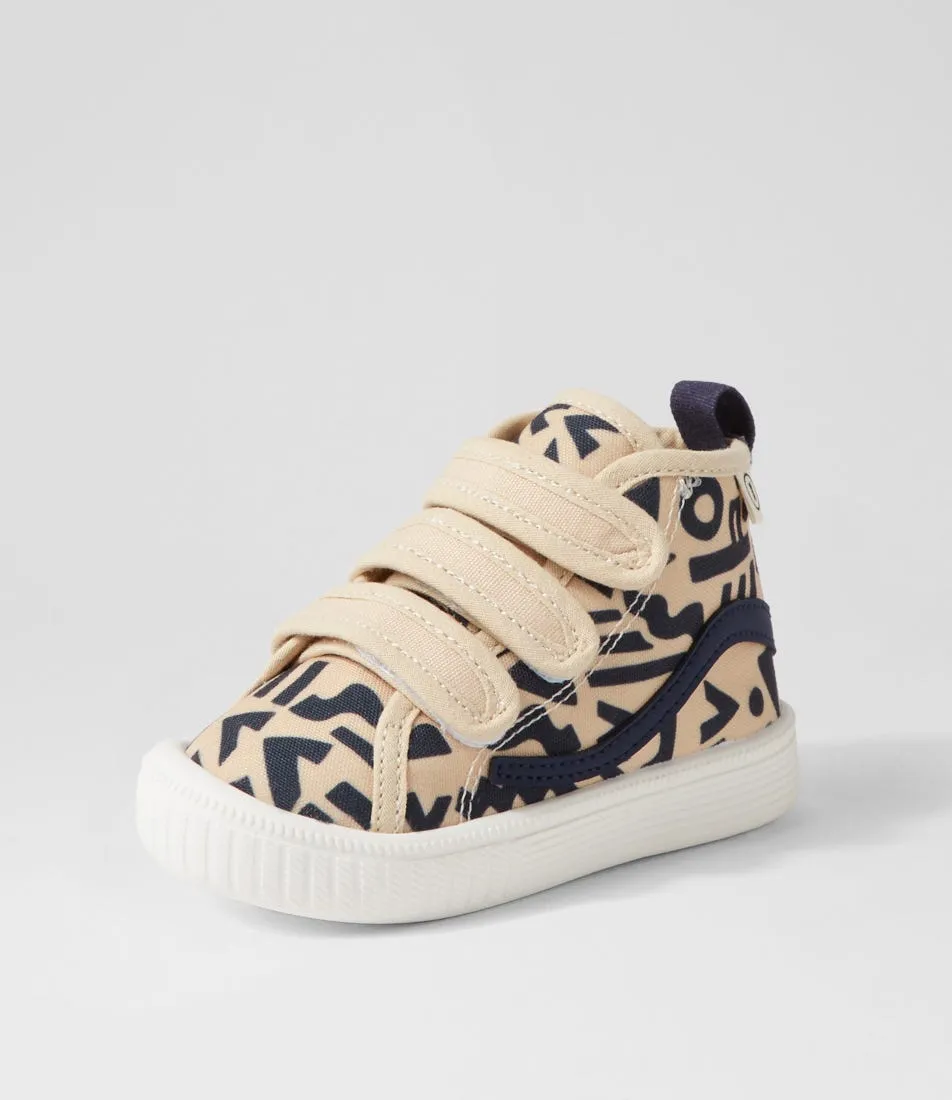 WALNUT Billie Hightop Tot Abstract Sand Sneakers