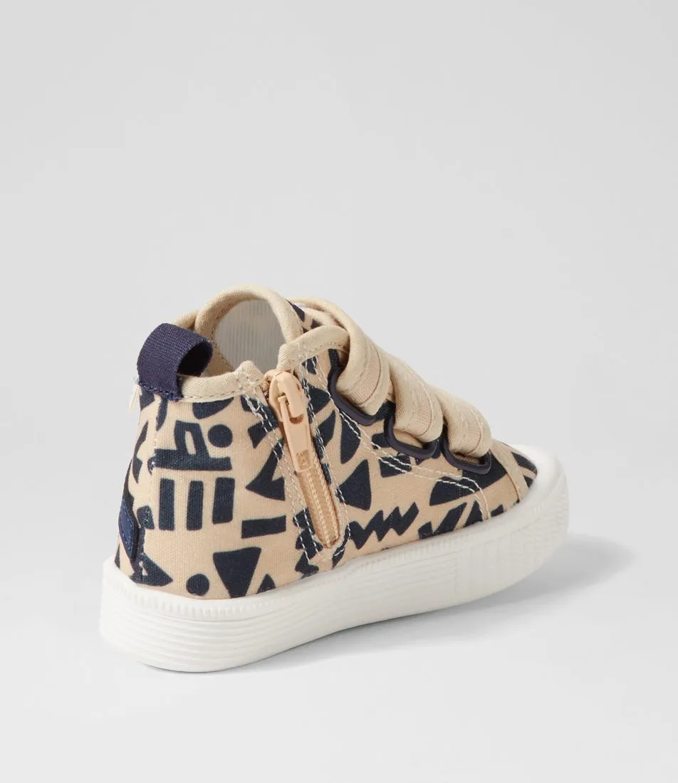 WALNUT Billie Hightop Tot Abstract Sand Sneakers