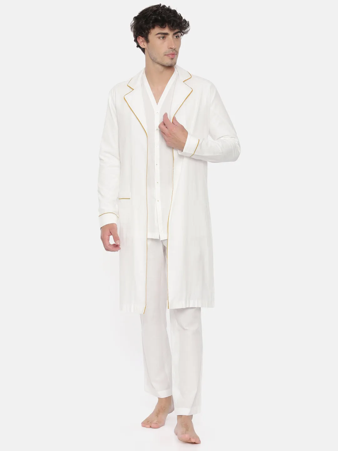 White Italian Cotton Sleepwear - MMNW003