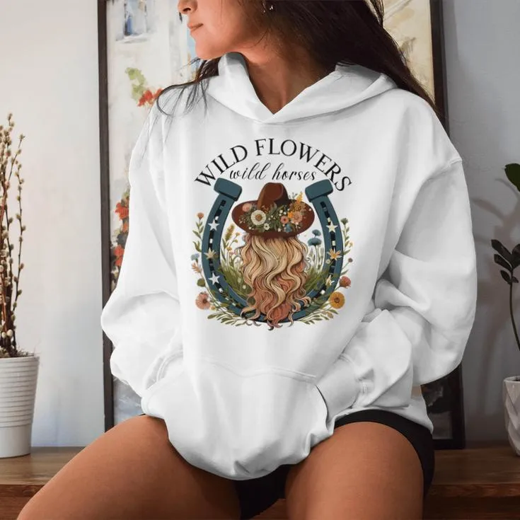 Wildflowers Wild Horses Western Boho Country Music Women Hoodie