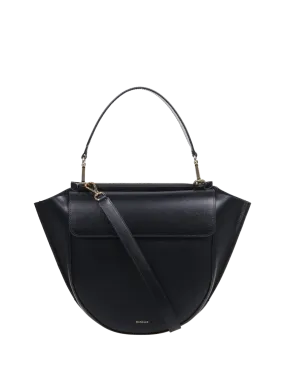 WOMAN WANDLER BLACK CALF LEATHER HORTENSIA MEDIUM BAG