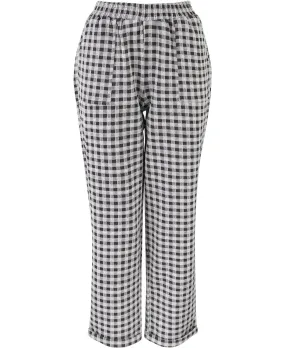 Women's Checked Cuff Joggers in Black / Natural Check | Postie