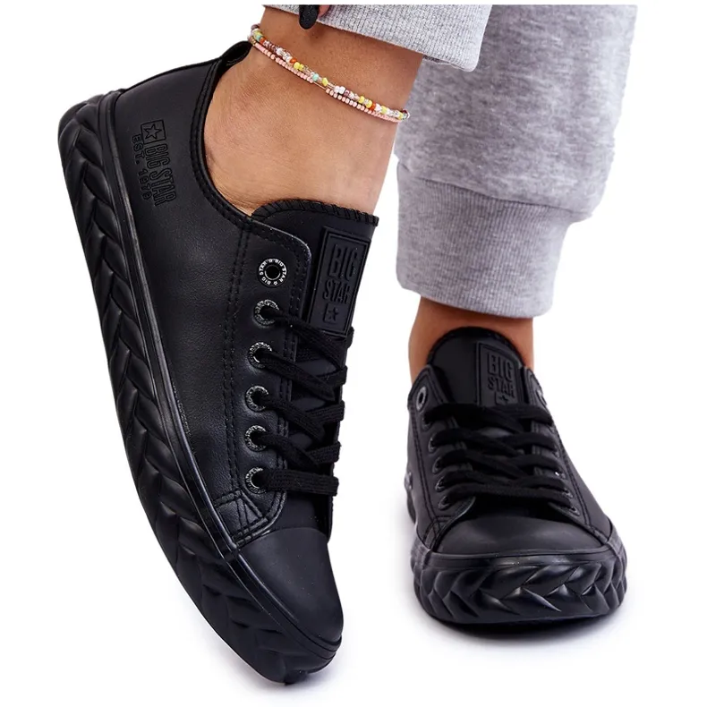 Women's Leather Sneakers Big Star LL274402 Black