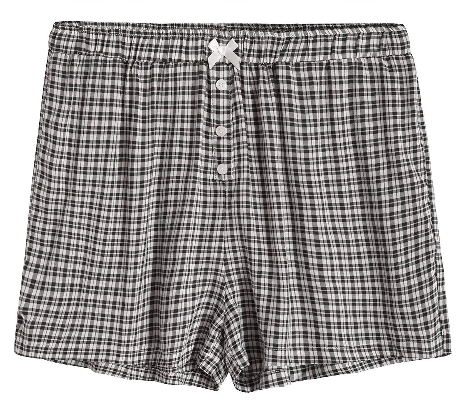 Women's Sleepwear Cotton Plaid Pajama Boxer Shorts