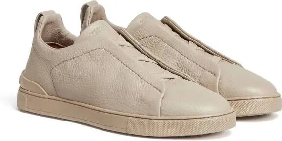 Zegna Triple Stitch leather sneakers Neutrals