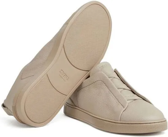 Zegna Triple Stitch leather sneakers Neutrals