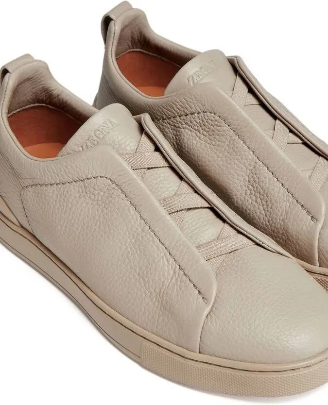 Zegna Triple Stitch leather sneakers Neutrals